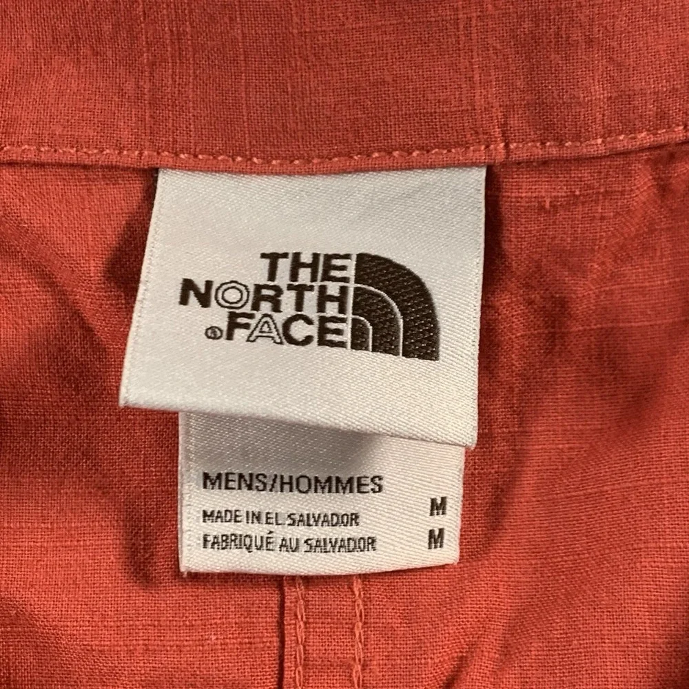 The North Face Men's Size M Orange  Long Sleeve Button Up Camp Shirt Heavyweight